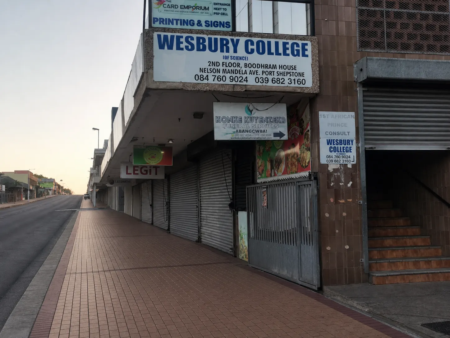 Entrance to Wesbury College of Science at Boodhram House